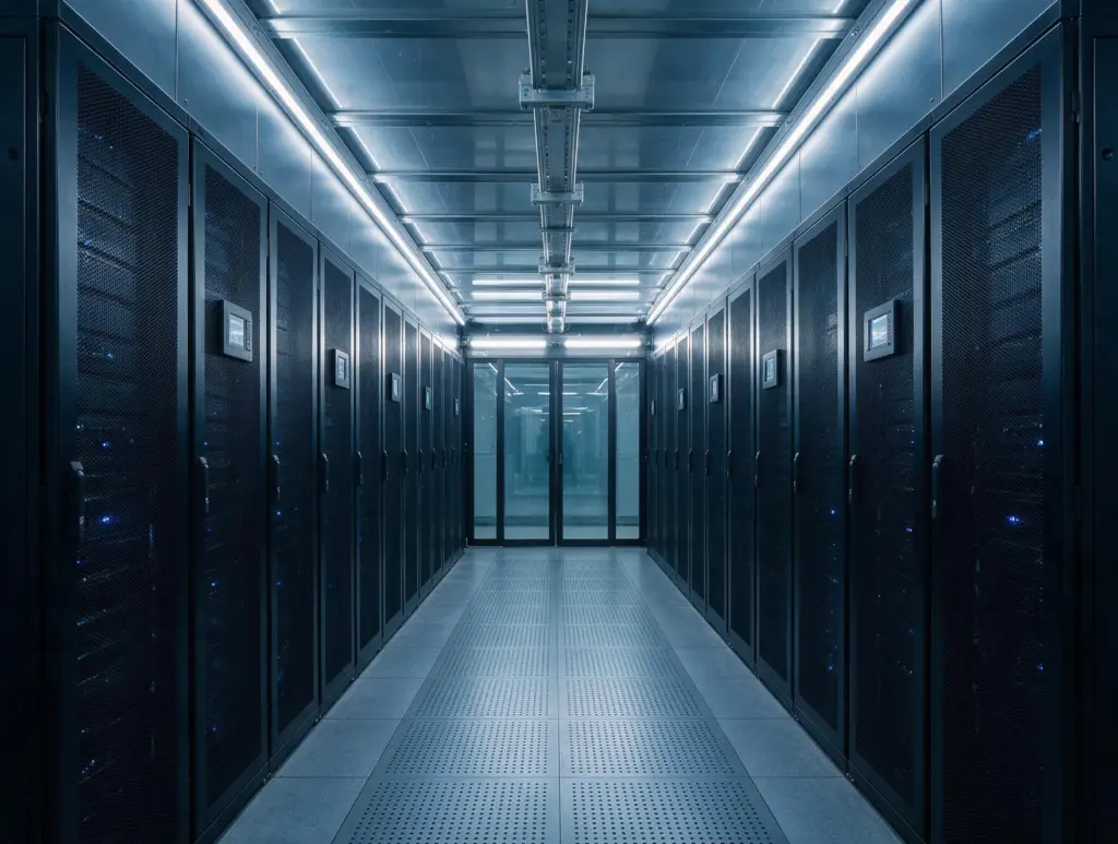 Cold aisle containment corridor in a data center