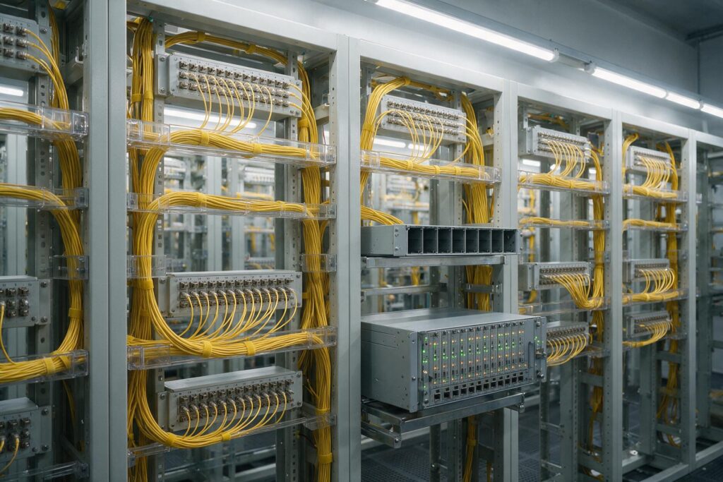Optical distribution frame with single-mode patch cords