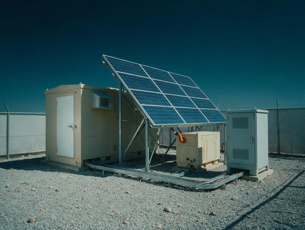 Hybrid power cabinet and battery bank at a telecom site