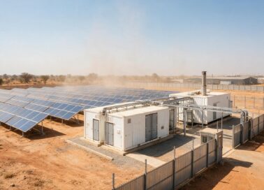 Off-grid solar hybrid plant with battery storage outside Bamako