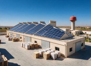 Solar plant on a manufacturing roof at Berrechid