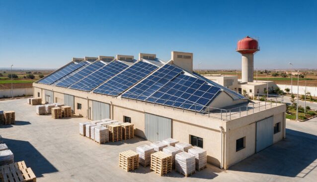 Solar plant on a manufacturing roof at Berrechid