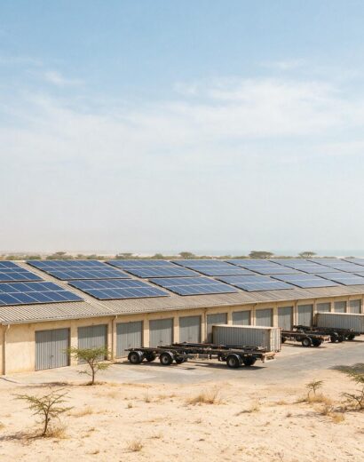 Solar plant on a logistics warehouse roof near Dakar Solar plant on a logistics warehouse roof near Dakar