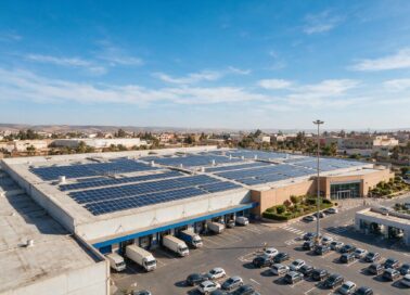 Solar plant on a retail distribution warehouse roof